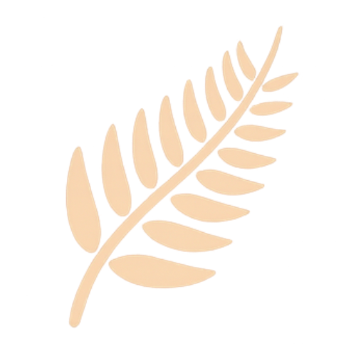 Beige fern design on a transparent background